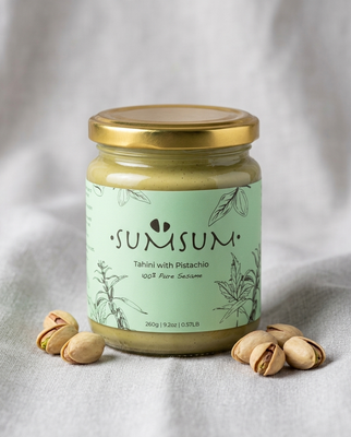 SUMSUM Tahini with Pistachio - Premium Flavored Tahini