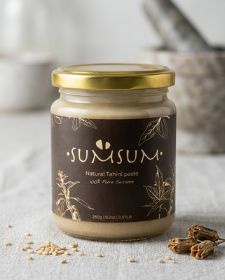 SUMSUM Natural Tahini Paste - 100% Pure Sesame